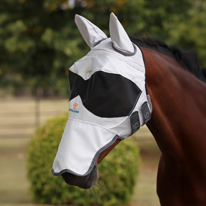 10874 - Shires FlyGuard Pro Sun Shade Fly Mask with Ears & Square Nose