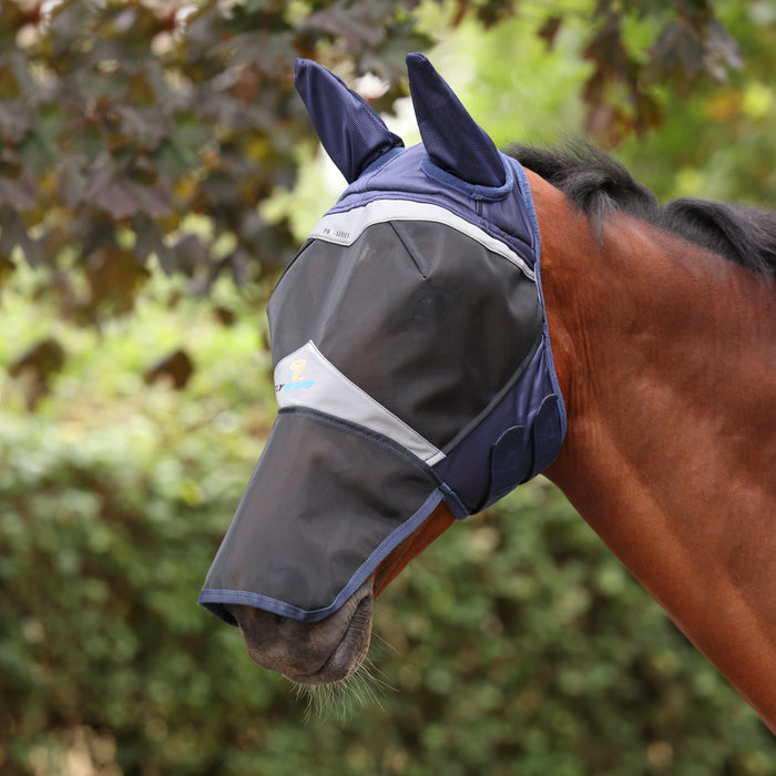 10877 - Shires FlyGuard Pro Fine Mesh Fly Mask with Ears & Square Nose