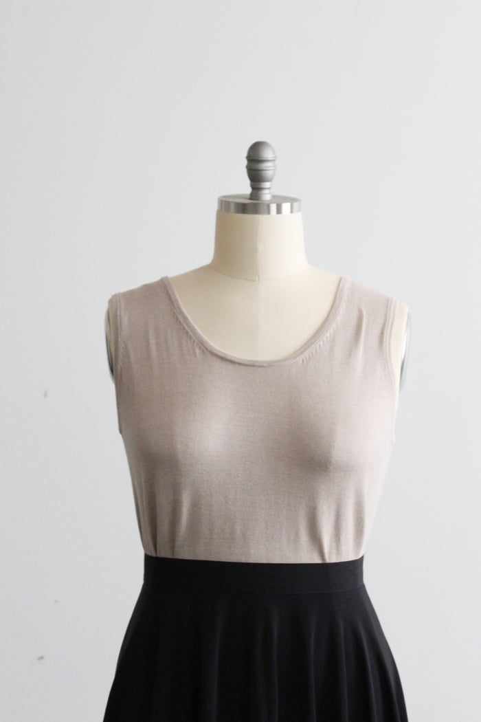 almond silk knit tank