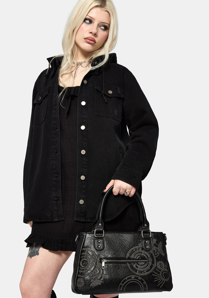 Asterielle Embroidered Rivet Handbag