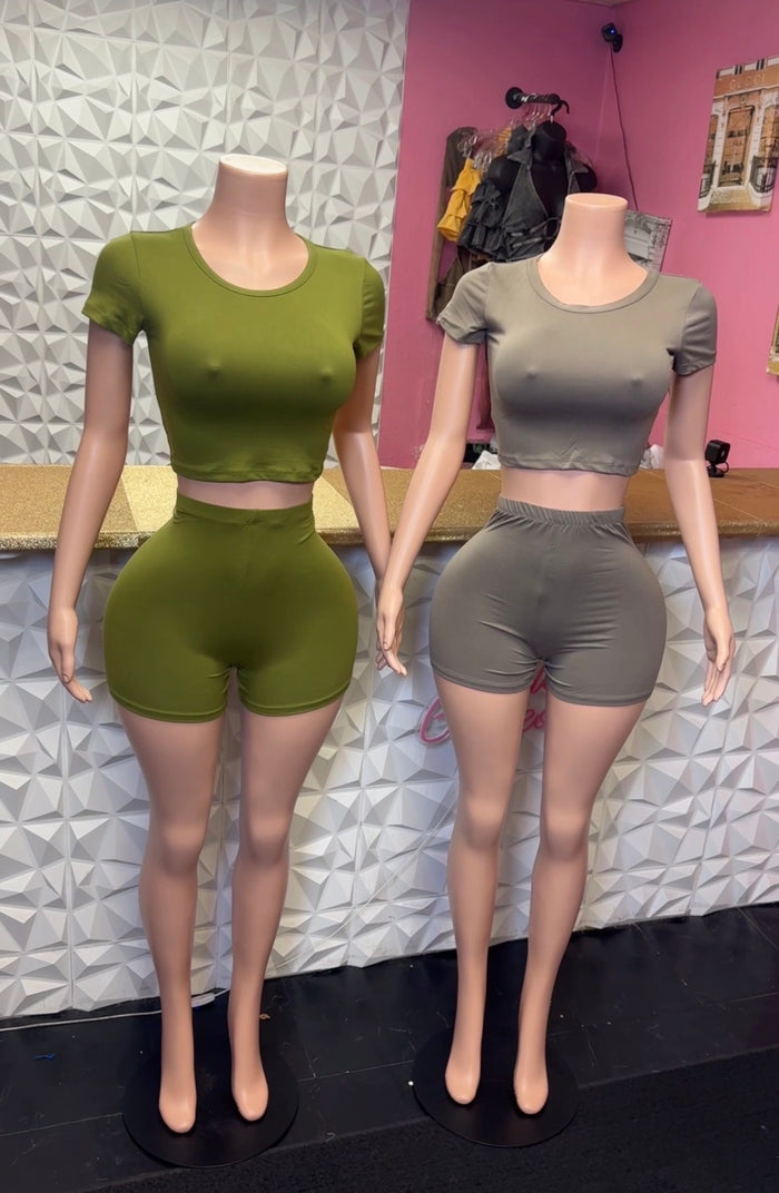Basic Short Set ( Olive )