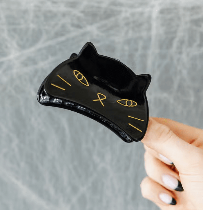 Black Cat Claw Clip