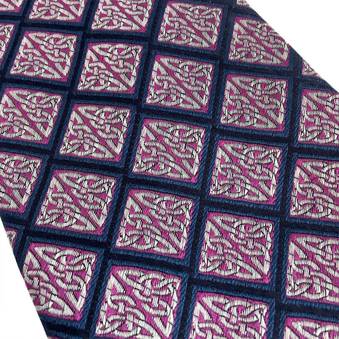 Book Of Kells Diamond Silk Tie Navy/Purple