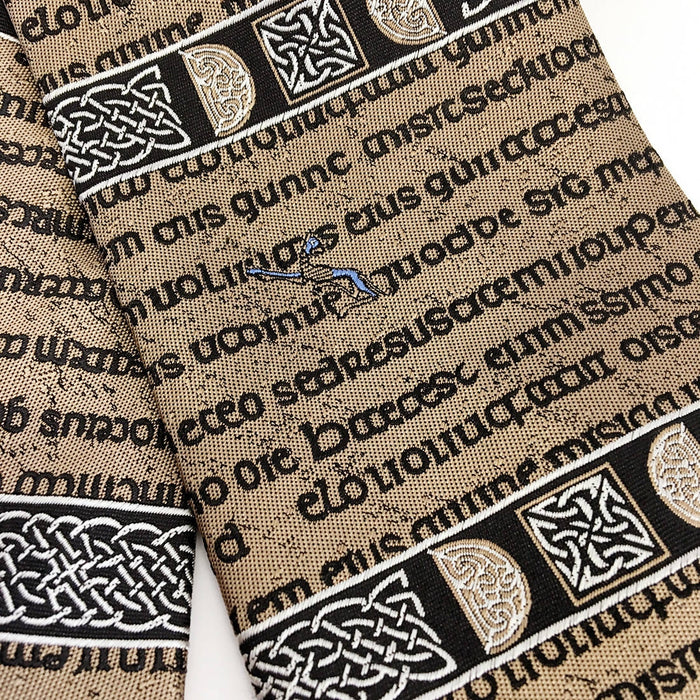 Book Of Kells Lioness Silk Tie Gold