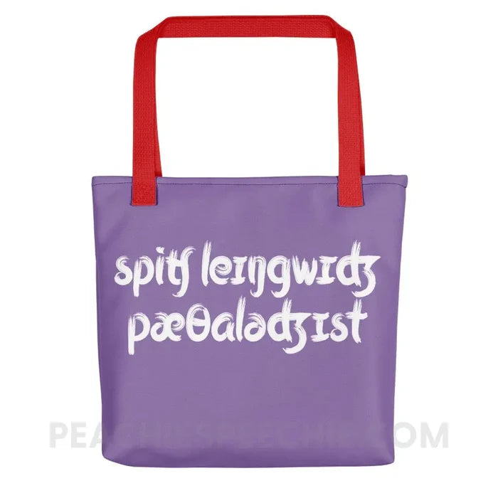 Brush Script SLP in IPA Tote Bag - Red - Bags peachiespeechie.com