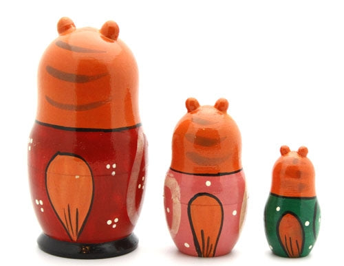 Cat with fish bowl nesting Doll Set