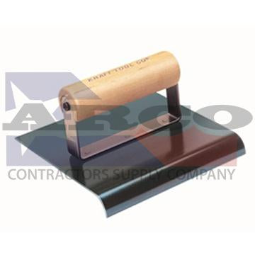 CF571 6" x 4" 3/4"R Blue Steel Edger with Wood Handle
