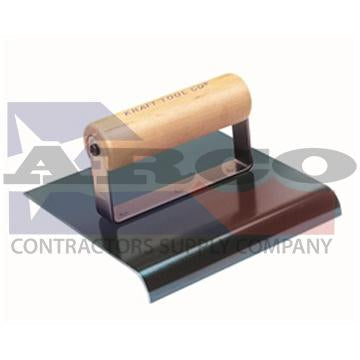 CF572 6" x 4" 1/4"R Blue Steel Edger with Wood Handle