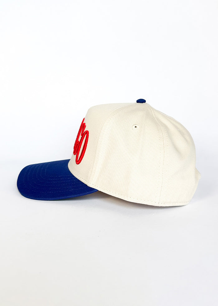Chicago Puff Baseball Cap - Royal & Red