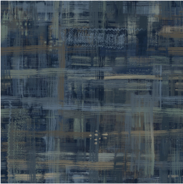 Colorfield Navy/Tan/Green - 108" Wide Backing Fabric - MASQBD650-NTG - 3 YARD CUT - Maywood Studios, quilting fabric