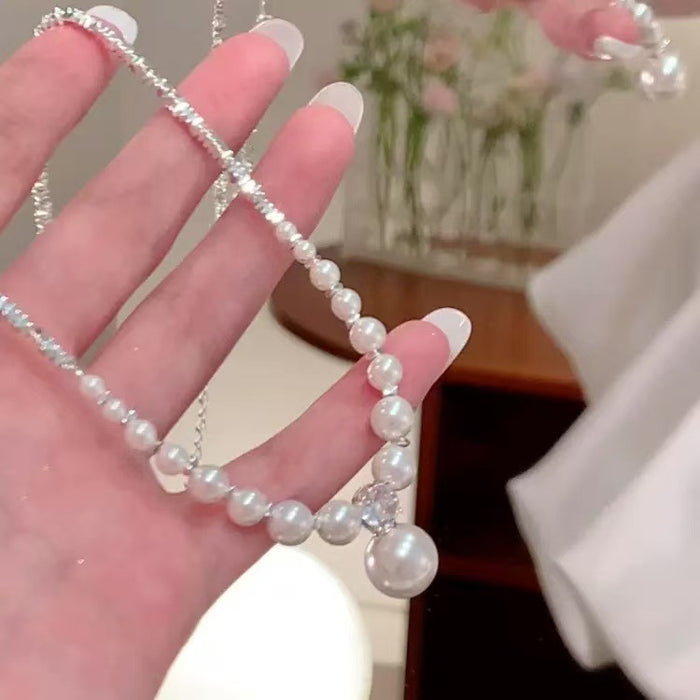 Diamond Pearl Necklace - Fashionnsio