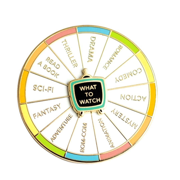 Enamel Pin - Spinning - What to WATCH by Occasionalish