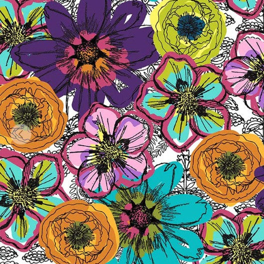 Winding Road Flower Fields 108" Wide Backing Fabric - 55017DW-1DES - 3 YARD CUT, quilting fabric by Windham Fabrics