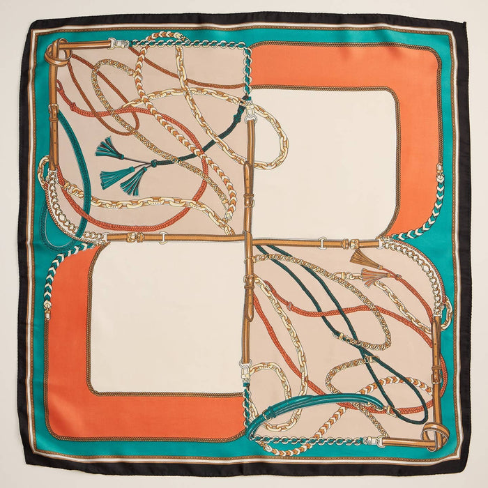 Frem NYC Equestrian Chain Print Satin Scarf - Multiple Colors!