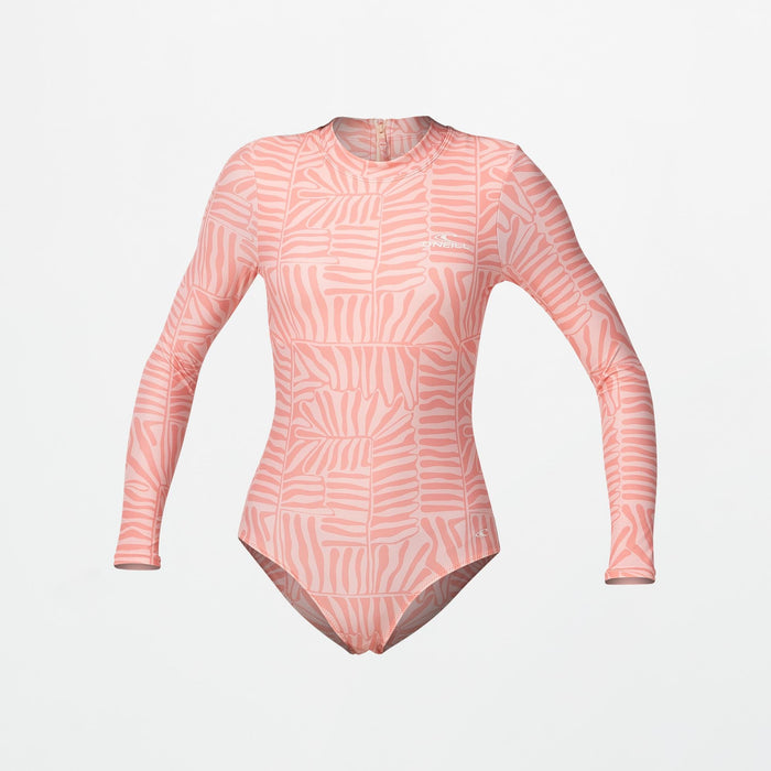Girl's Laney Back Zip Surf Suit - Palm Peach