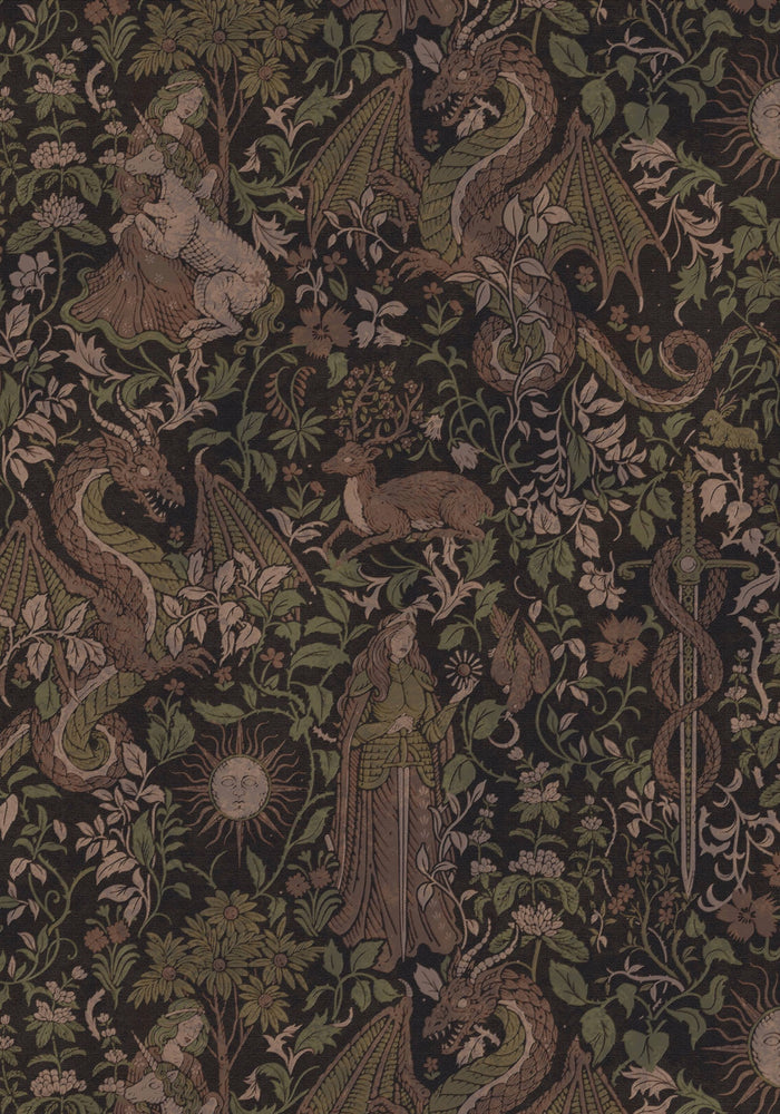 Haunt Medieval Print Mini Shirt Dress
