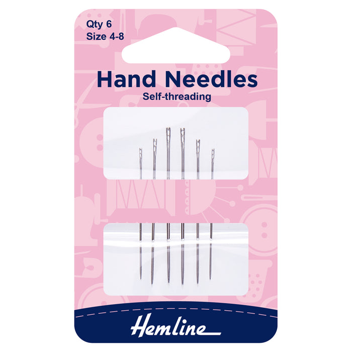 Hemline Hand Sewing Needles: Self-Threading: Size 4-8 - Hand-Sewing Needles