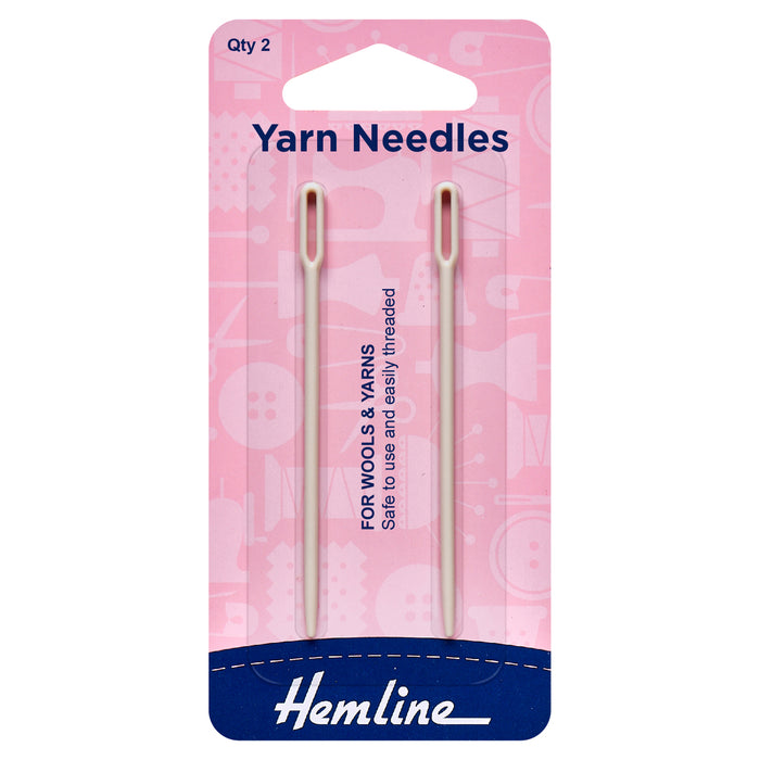 Hemline Hand Sewing Needles: Wool & Yarn: Plastic: 2 Pieces - Hand-Sewing Needles