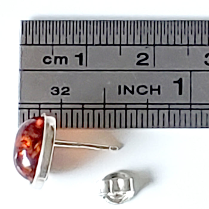 Honey amber with sterling silver small earrings