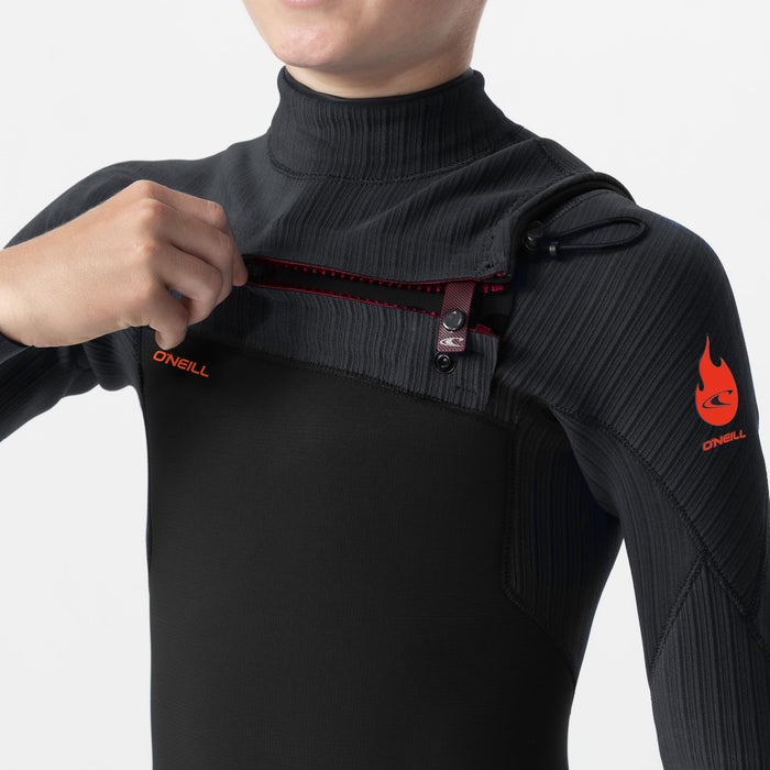Kid's HyperFire 3/2mm Steamer Chest Zip - Black