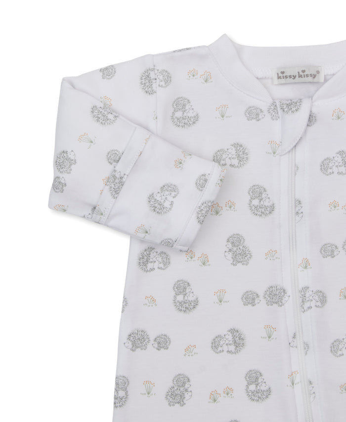 Kissy Kissy Printed Footie in Hedgehogs Little Woods