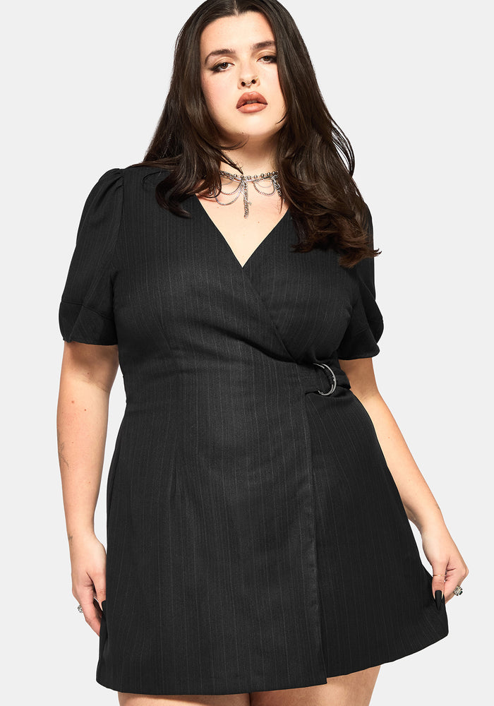 Meliora Wrap Embroidered Mini Dress