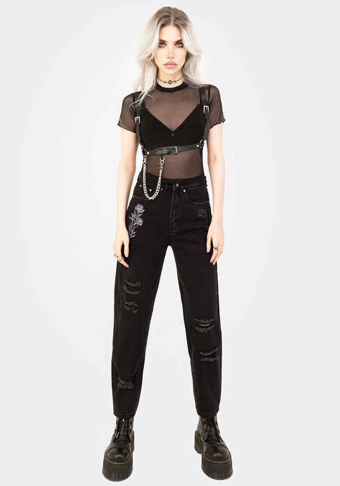 Mirage Mesh Lettuce Edge Crop Tee