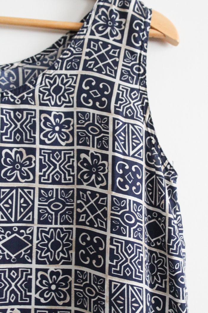 mosaic silk tank