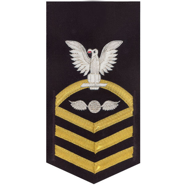 Navy E7 MALE Rating Badge: Aviation Electrician's Mate - vanchief on blue