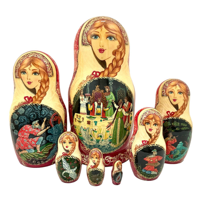 Nesting Dolls Large Matryoshka 7 Pieces Set Fairytale Story BuyRussianGifts Store