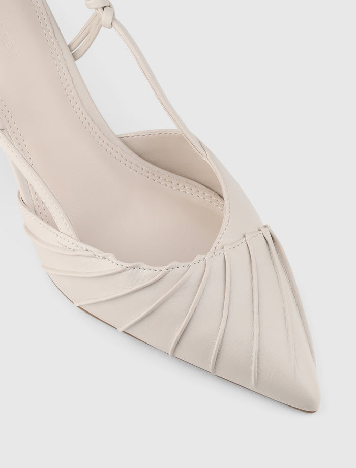 Petra Pleat Detail Heel Court Shoe Forever New
