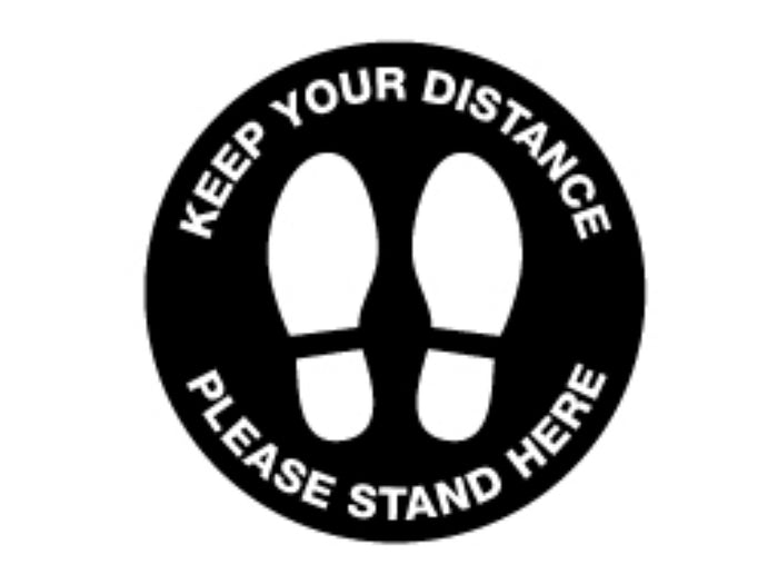 Please Stand Here Sign