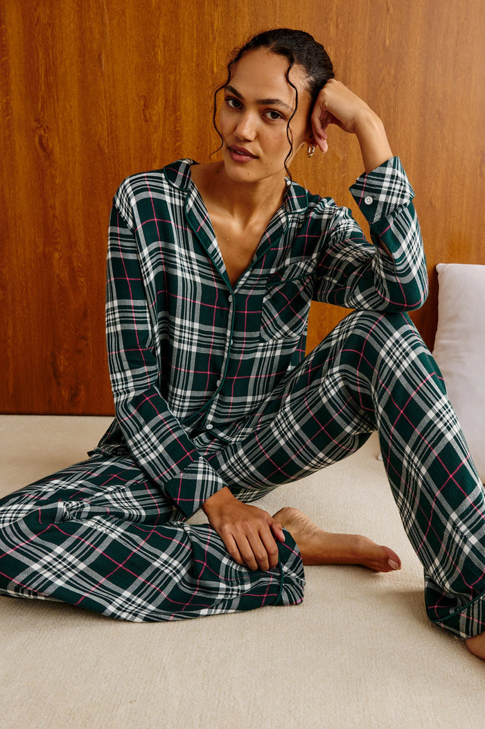 Rails Luna Pajama Set in Evergreen Fuschia