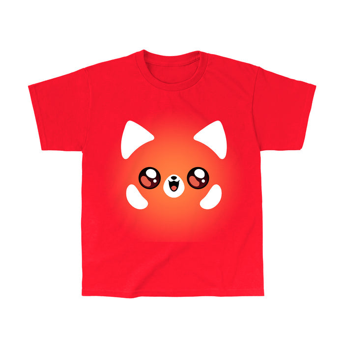 Classic Cotton T-shirt_TeeTurtle Red Panda T-Shirt red apparel featuring a kawaii panda face.