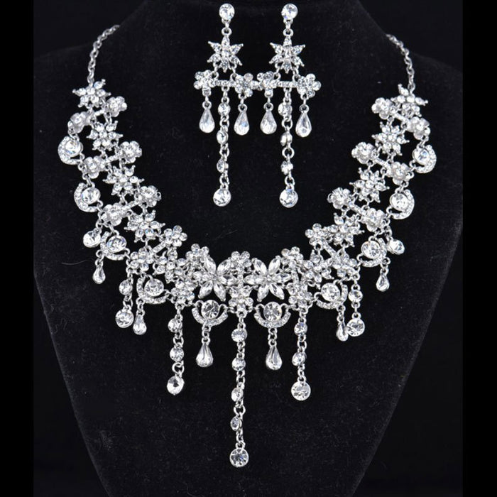 Rhinestone Tassel Jewellery Set - Fashionnsio