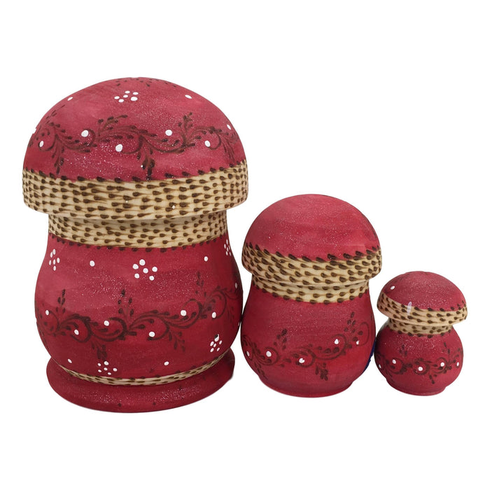 Santa Babushka Dolls Mushroom Shape Nesting Set BuyRussianGifts Store