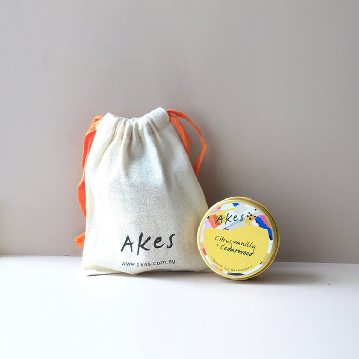 Scented Tin Candle - Citrus Vanilla & Cedarwood Soy Candle