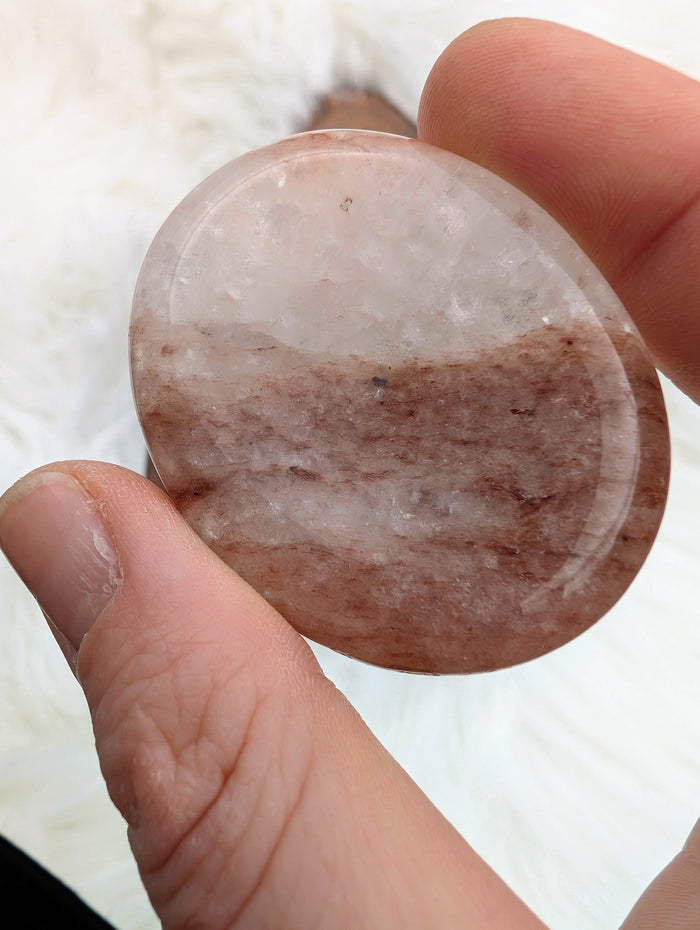 Strawberry Quartz Worry Stone - Sacramento Crystal Co.