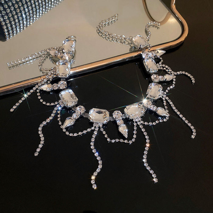 Teardrop Diamond Choker Necklace - Fashionnsio