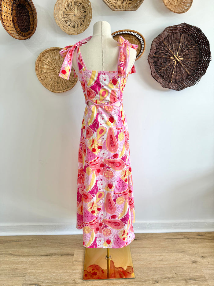 The Fruity Floral Cutout Detail Maxi Dress