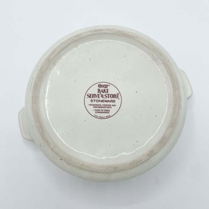 Vintage 1970s Floral Casserole Crock Dish