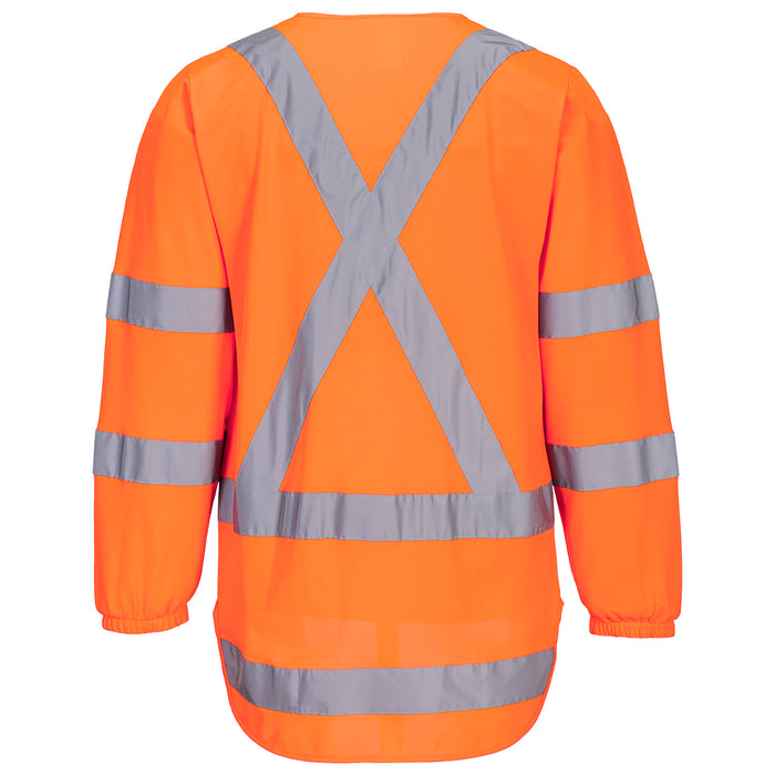 W17 Hi Vis X Back Zipped Vest L/S TM309