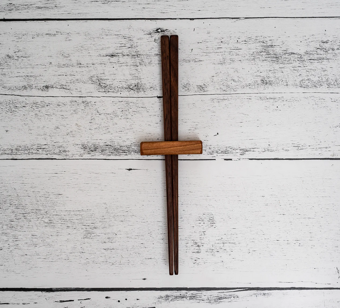 Walnut & Cherry Wood Chopsticks with Rest