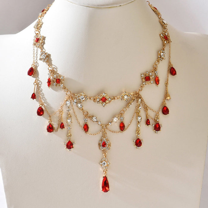 Water Drop Diamond Gothic Necklace - Fashionnsio
