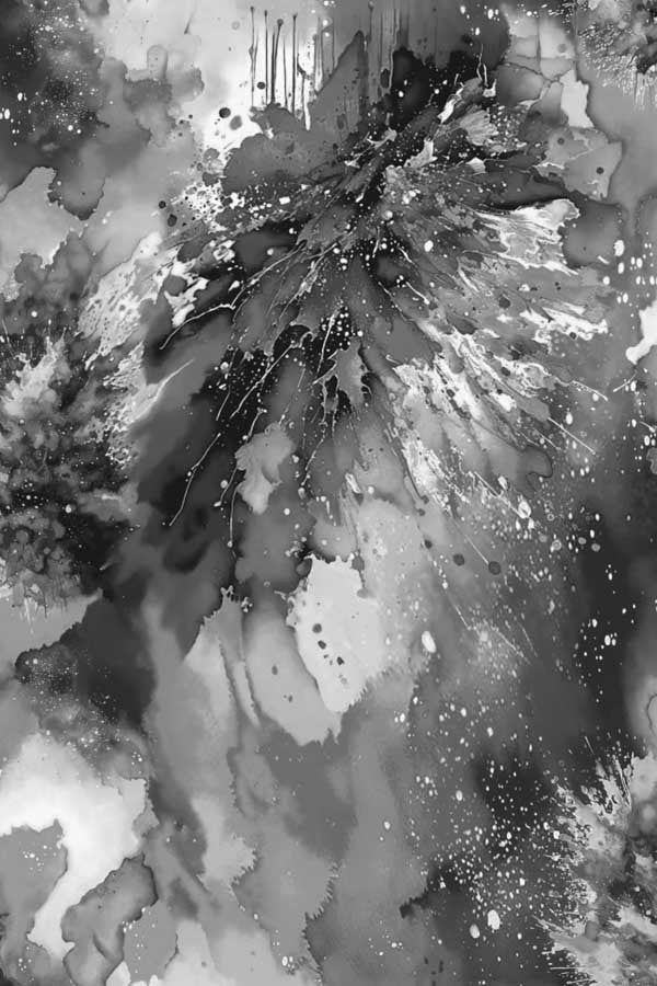 Watercolor Wonder Black/White - 108" Wide Backing Fabric - 2228-90 - 3 YARD CUT - Henry Glass, quilting fabric