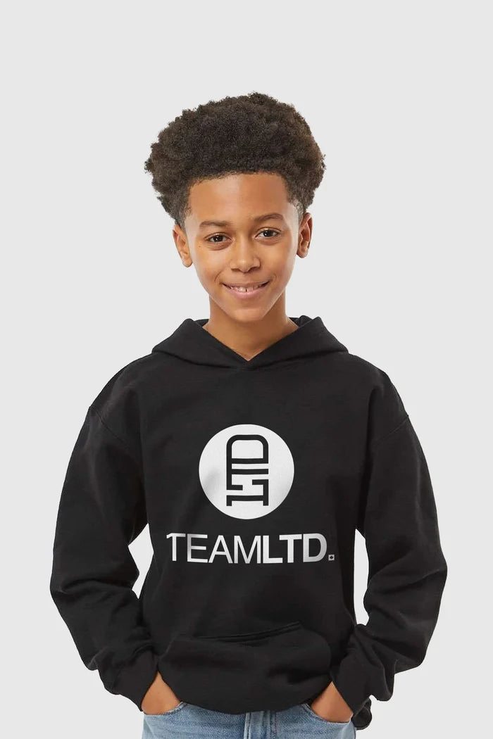 Youth Black Classic Hoodie Fleece - Back