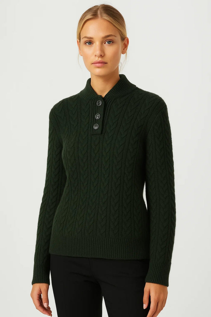 YSELLA | CABLE-KNIT CARDIGAN WITI BUTTONS