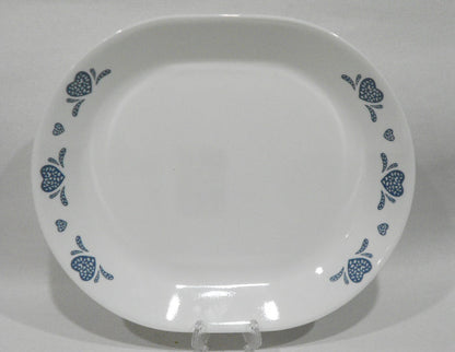 ❤️ 1 Corelle BLUE HEARTS 12.25 x 10 SERVING PLATTER Meat Chop Hostess Tray Plate