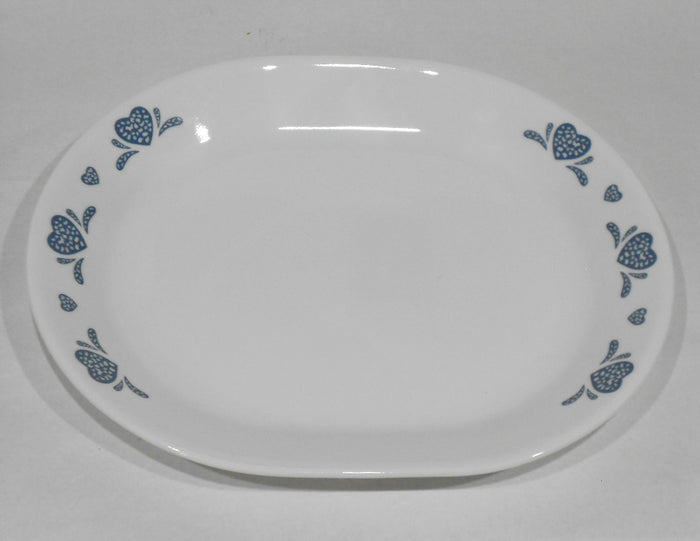 ❤️ 1 Corelle BLUE HEARTS 12.25 x 10 SERVING PLATTER Meat Chop Hostess Tray Plate