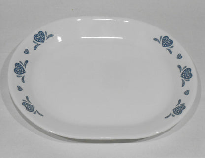 ❤️ 1 Corelle BLUE HEARTS 12.25 x 10 SERVING PLATTER Meat Chop Hostess Tray Plate